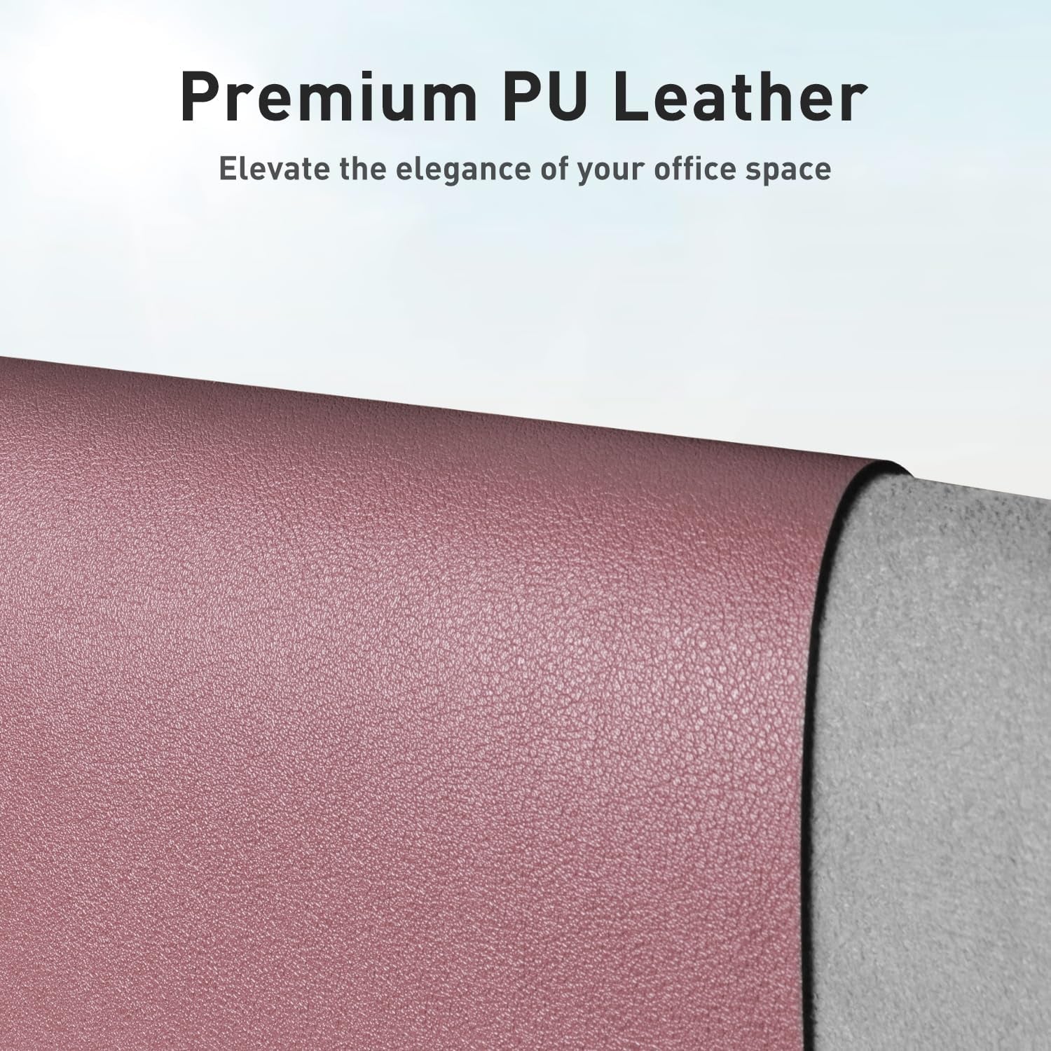 Leather Desk Pad Protector, Mouse Pad, Office Desk Mat, Non-Slip PU Leather Desk Blotter, Laptop Desk Pad, Waterproof Desk Writing Pad for Office and Home (Dark Pink, 23.6" X 13.7")