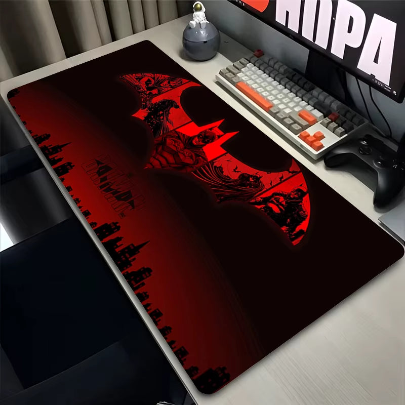 Anime Mouse Pad Gamer Computer Accessories Office Desk Mat B-Batman 900X400 Playmat Gaming Office Deskmat Mousepad Large Carpet