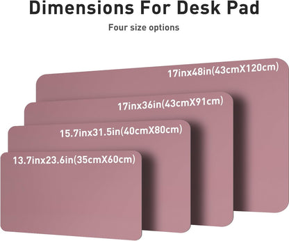 Leather Desk Pad Protector, Mouse Pad, Office Desk Mat, Non-Slip PU Leather Desk Blotter, Laptop Desk Pad, Waterproof Desk Writing Pad for Office and Home (Dark Pink, 23.6" X 13.7")